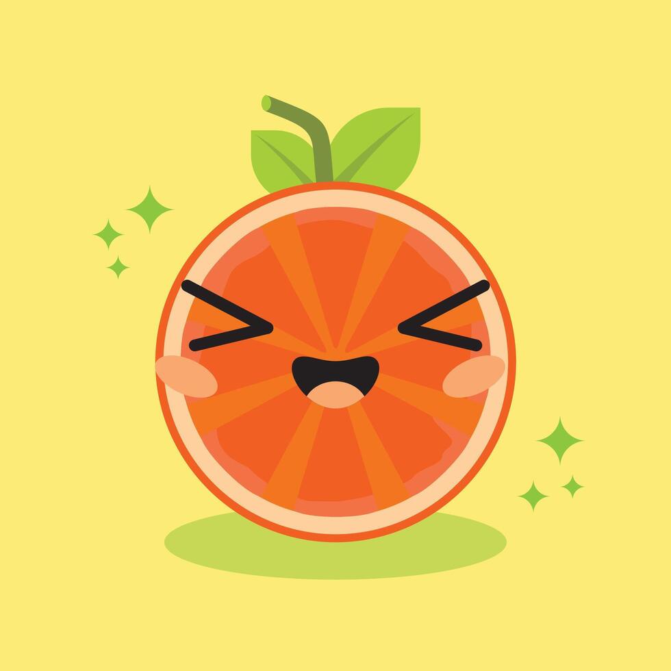 cute orange baby with lots of expressions vector