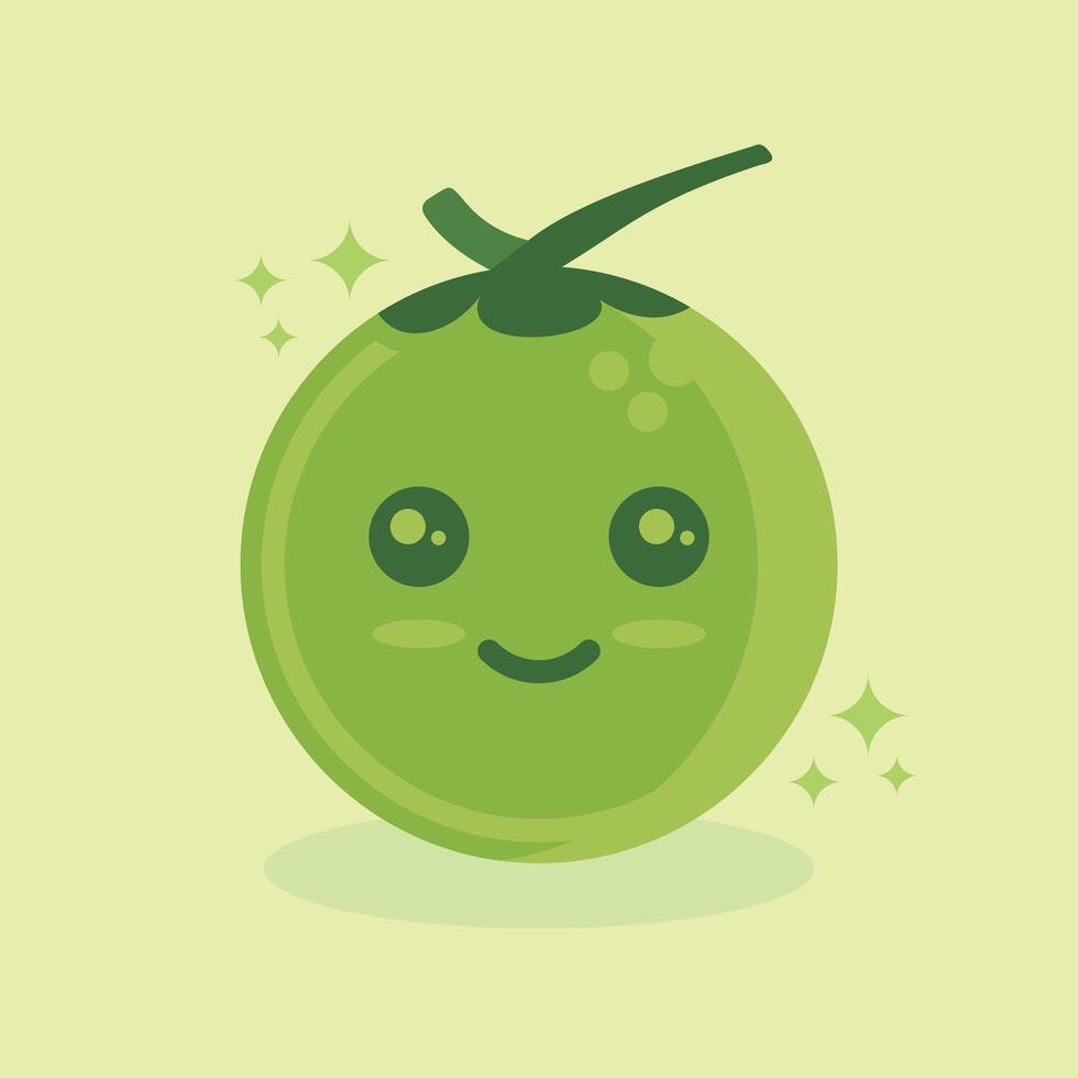 cute young coconut with various expressions vector