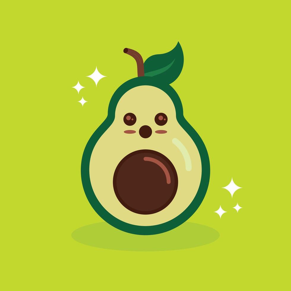 cute and expressive avocado fruit vector