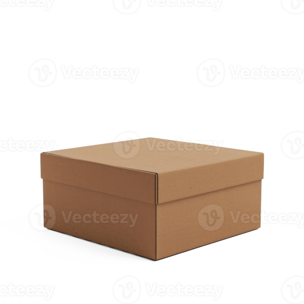 a brown cardboard box on a transparent background png