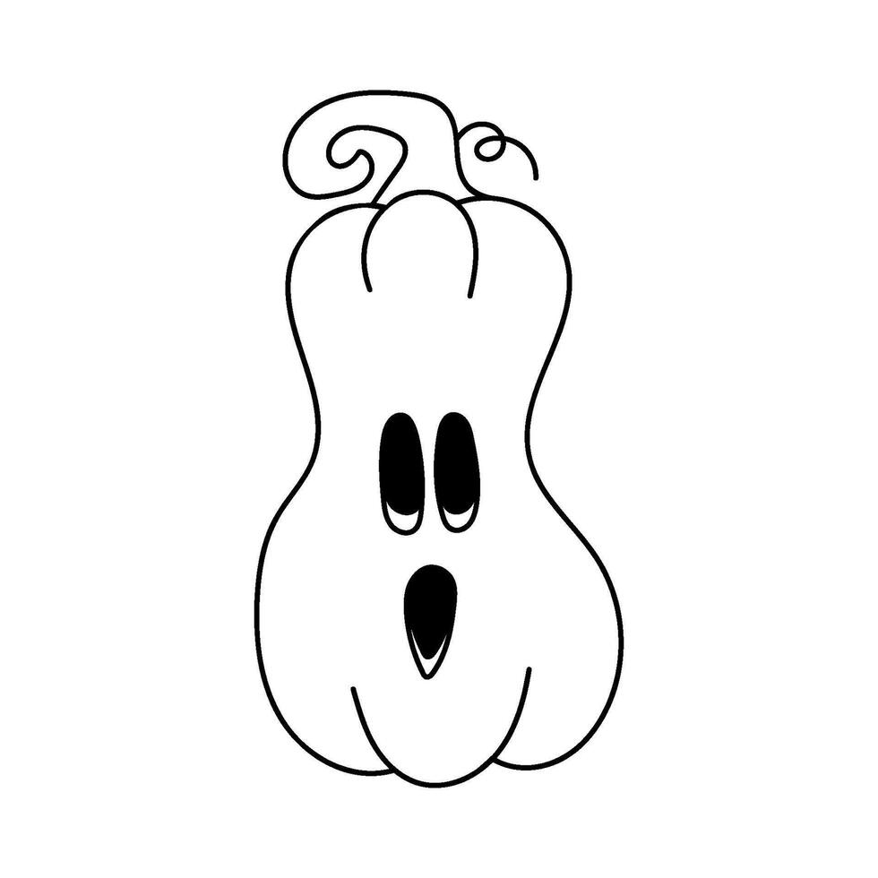 Halloween pumpkin. Hand-drawn Doodle Pumpkin Lantern symbol of the Happy Halloween holiday vector