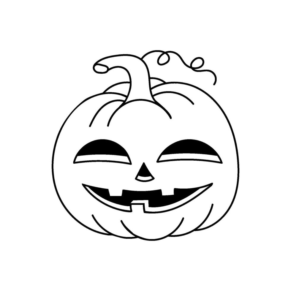 Halloween pumpkin. Hand-drawn Doodle Pumpkin Lantern symbol of the Happy Halloween holiday vector