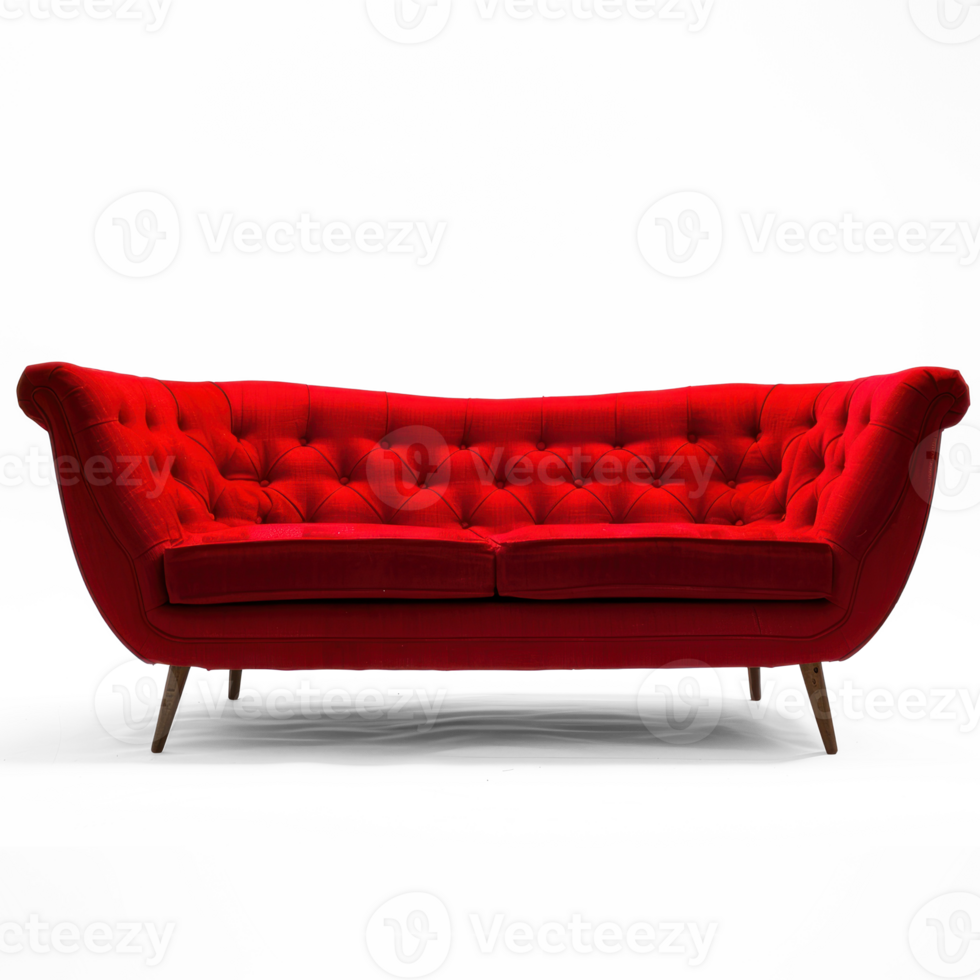 a red couch on transparent background png