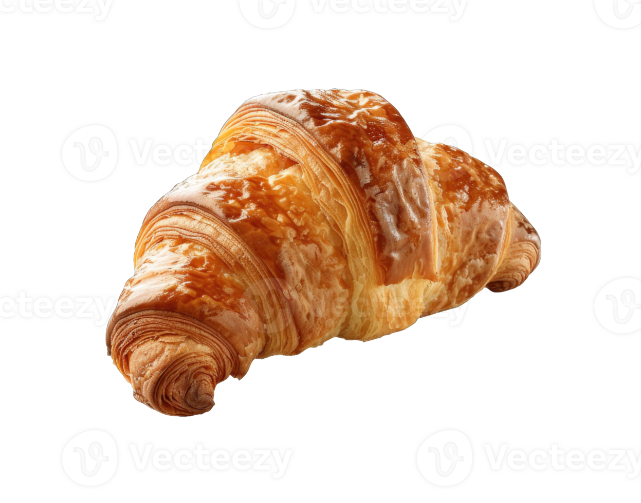Croissant isolated on transparent background cutout png