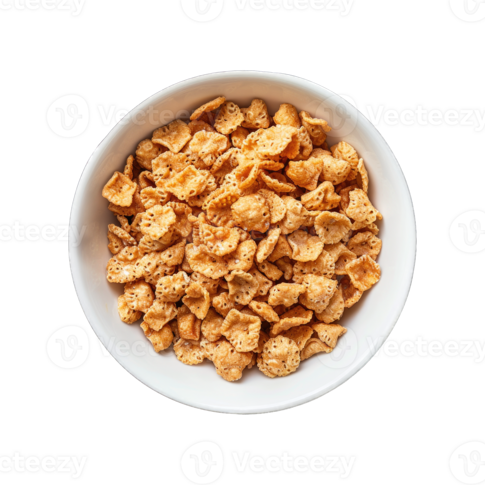 Bowl of cereal nuts isolated on transparent background cutout png