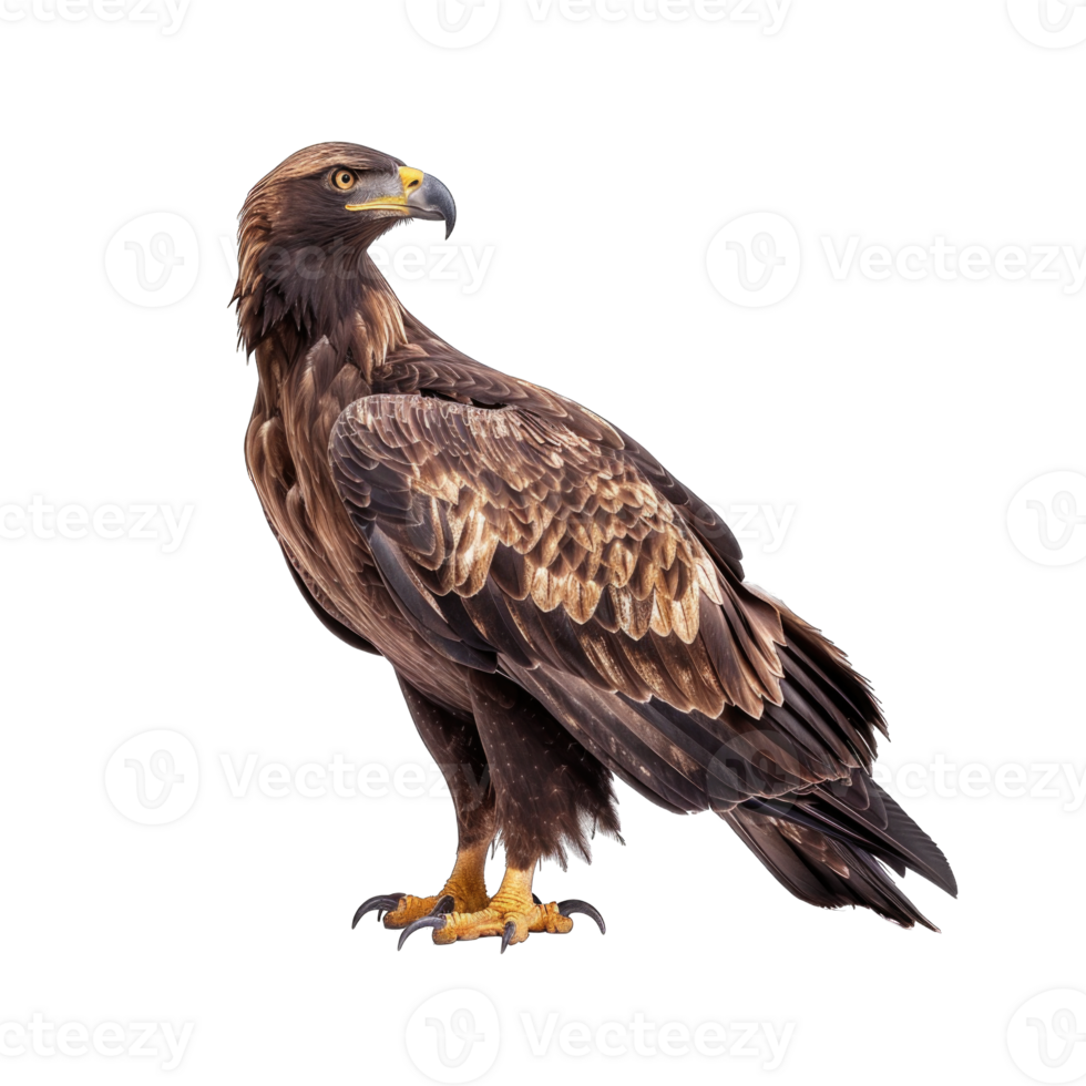 Brown eagle isolated on transparent background cutout png