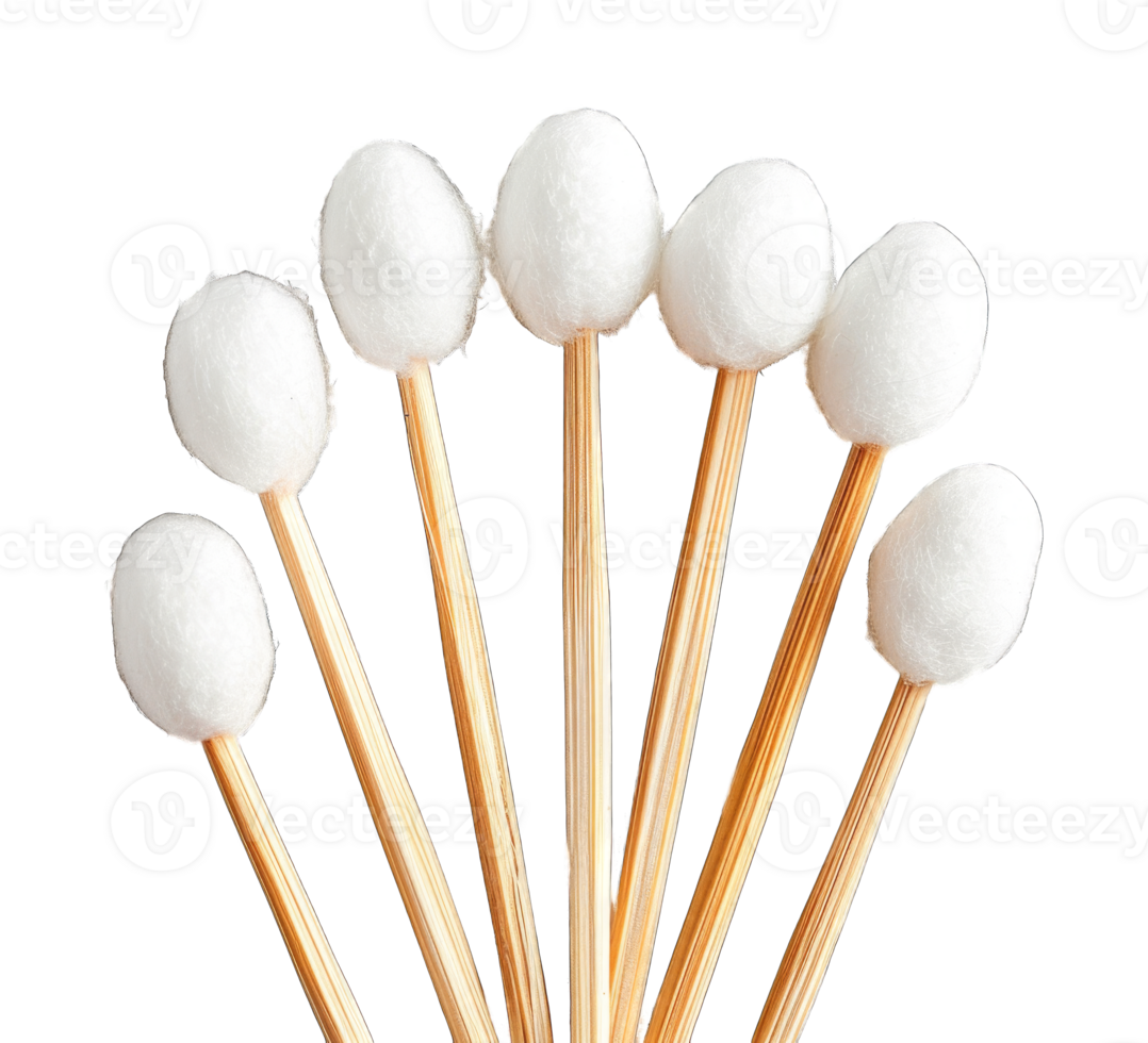 Cotton buds isolated on transparent background cutout png
