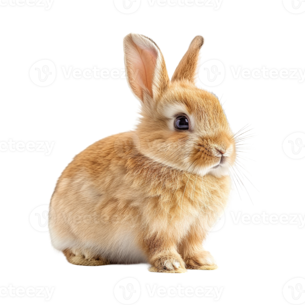 Brown Rabbit, hare and bunny pet isolated on transparent background cutout png