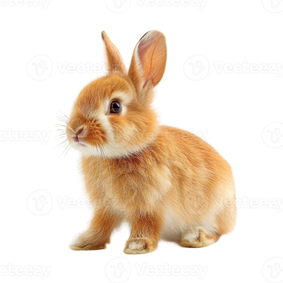 Rabbit, hare and bunny pet isolated on transparent background cutout png