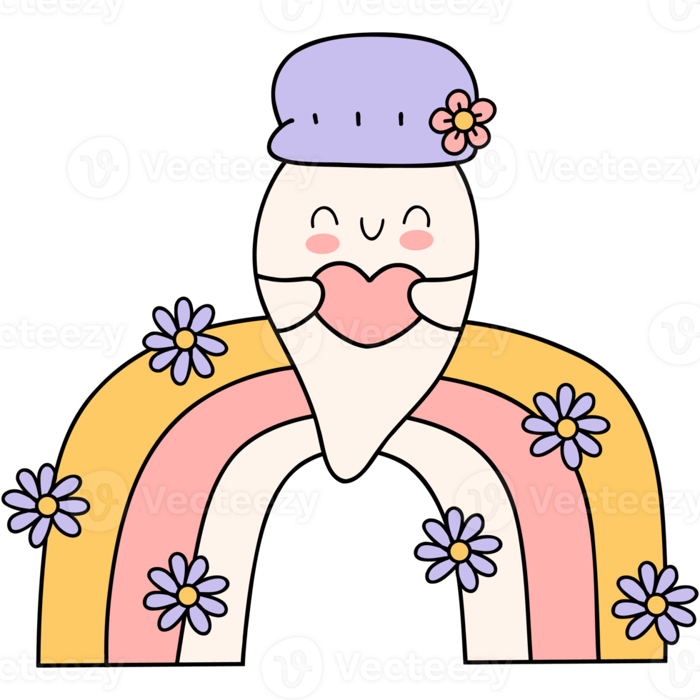 Groovy Halloween cartoon doodle png
