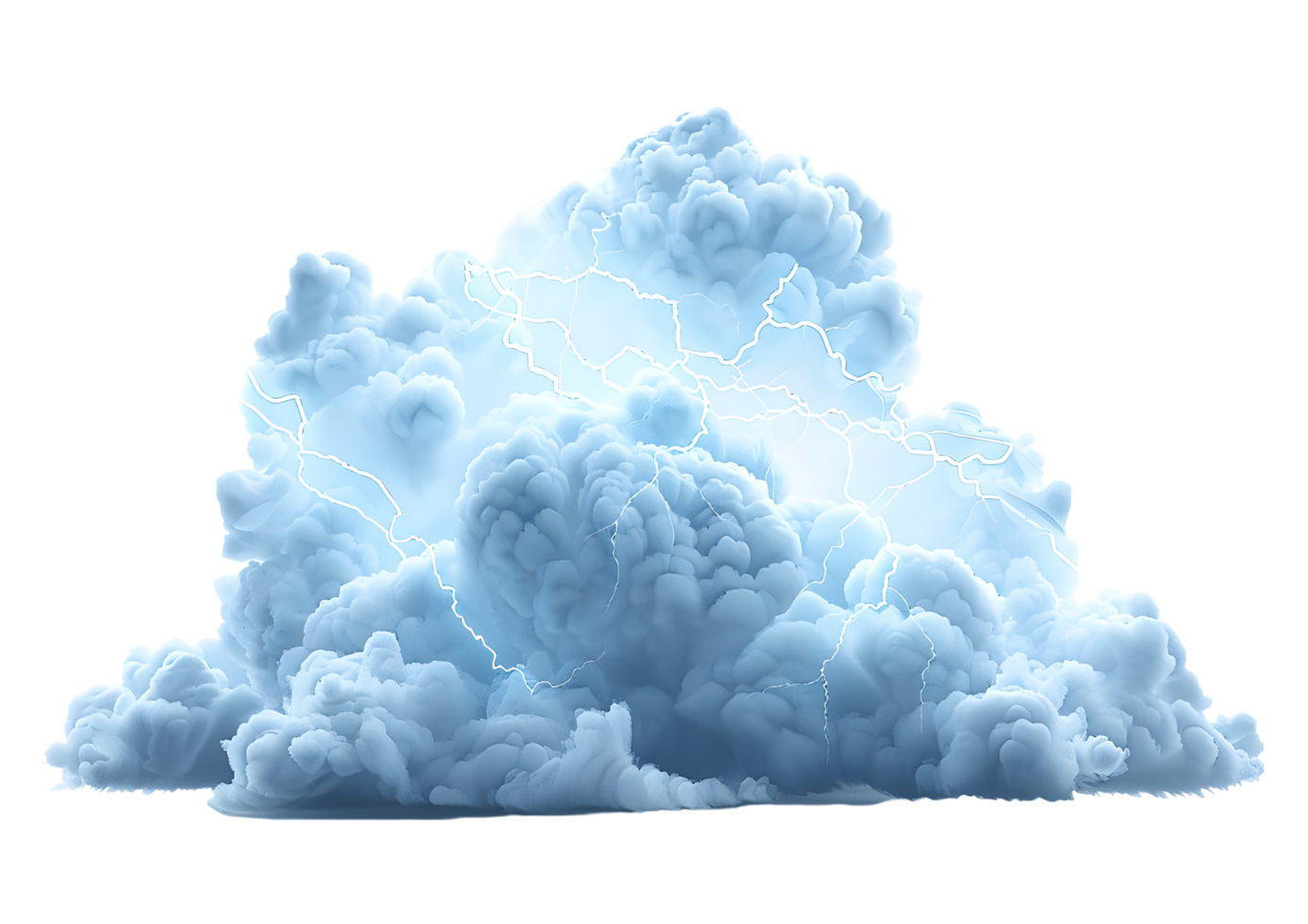 Dramatic Storm Clouds with Lightning. isolated on transparent background png