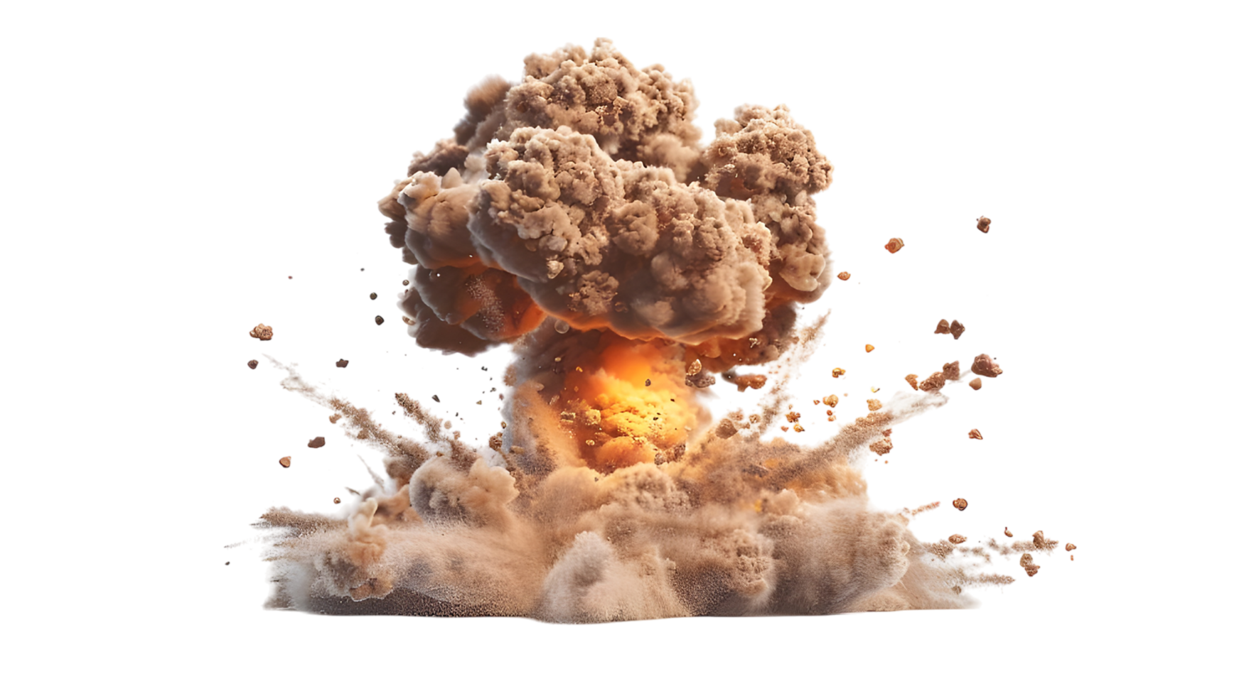 Powerful Explosion with Smoke and Fire. isolated on transparent background png