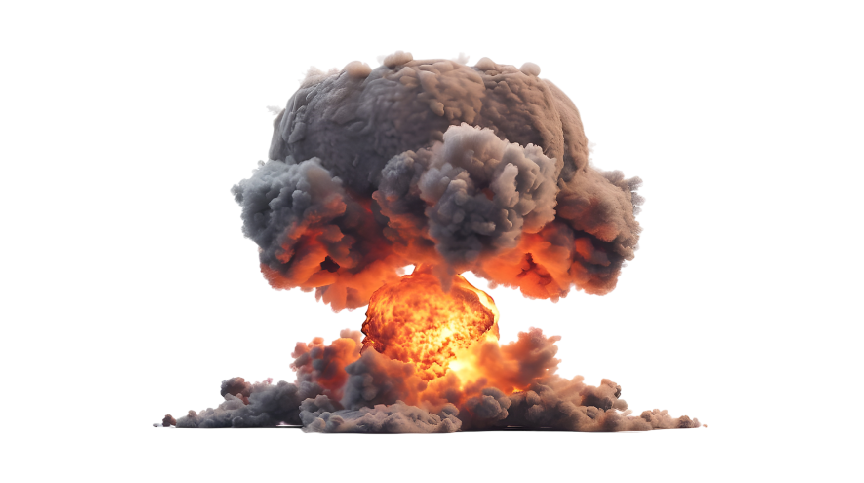 Powerful explosion with smoke and fire. isolated on transparent background png