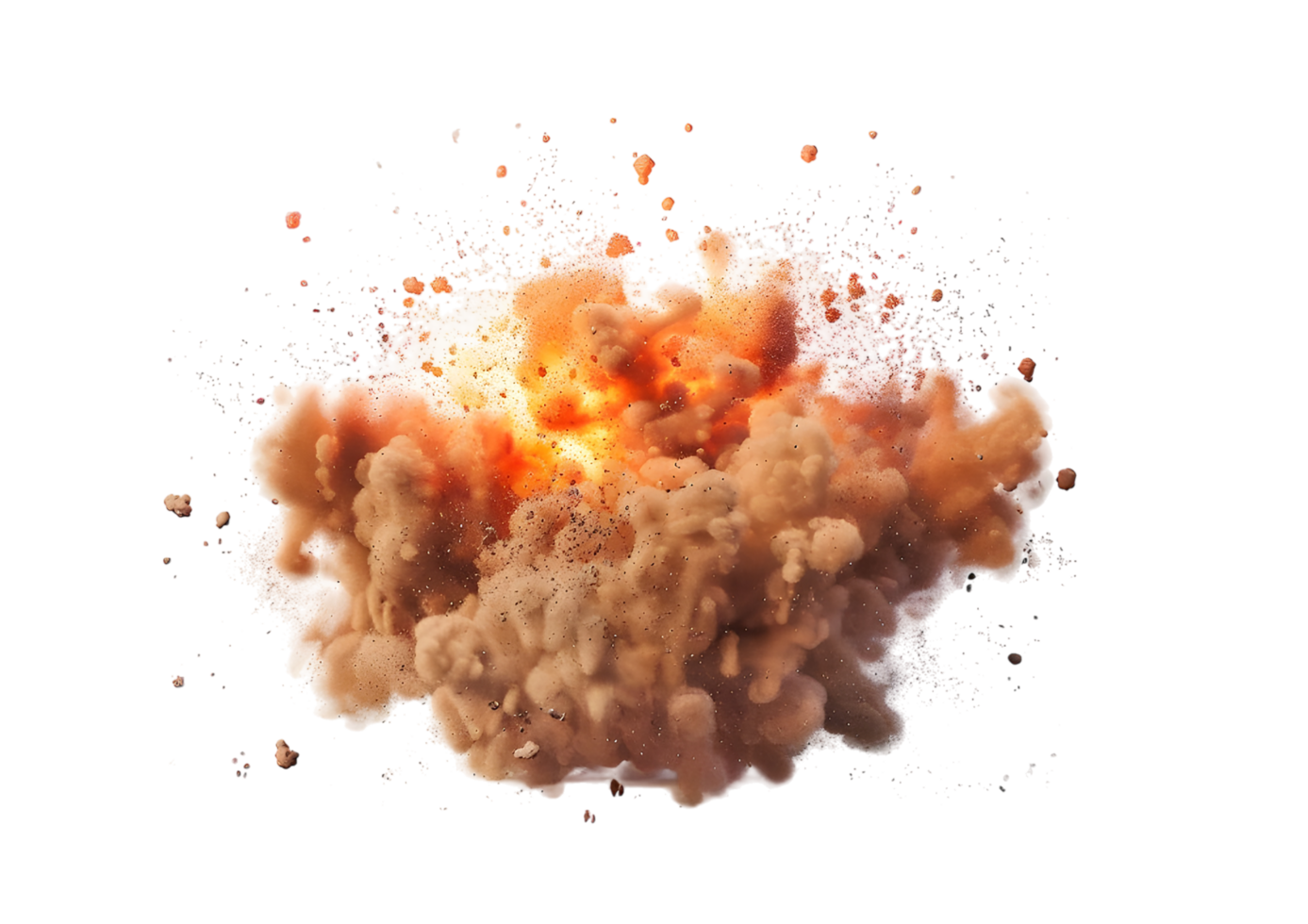 Powerful Explosion with Smoke and Fire. isolated on transparent background png