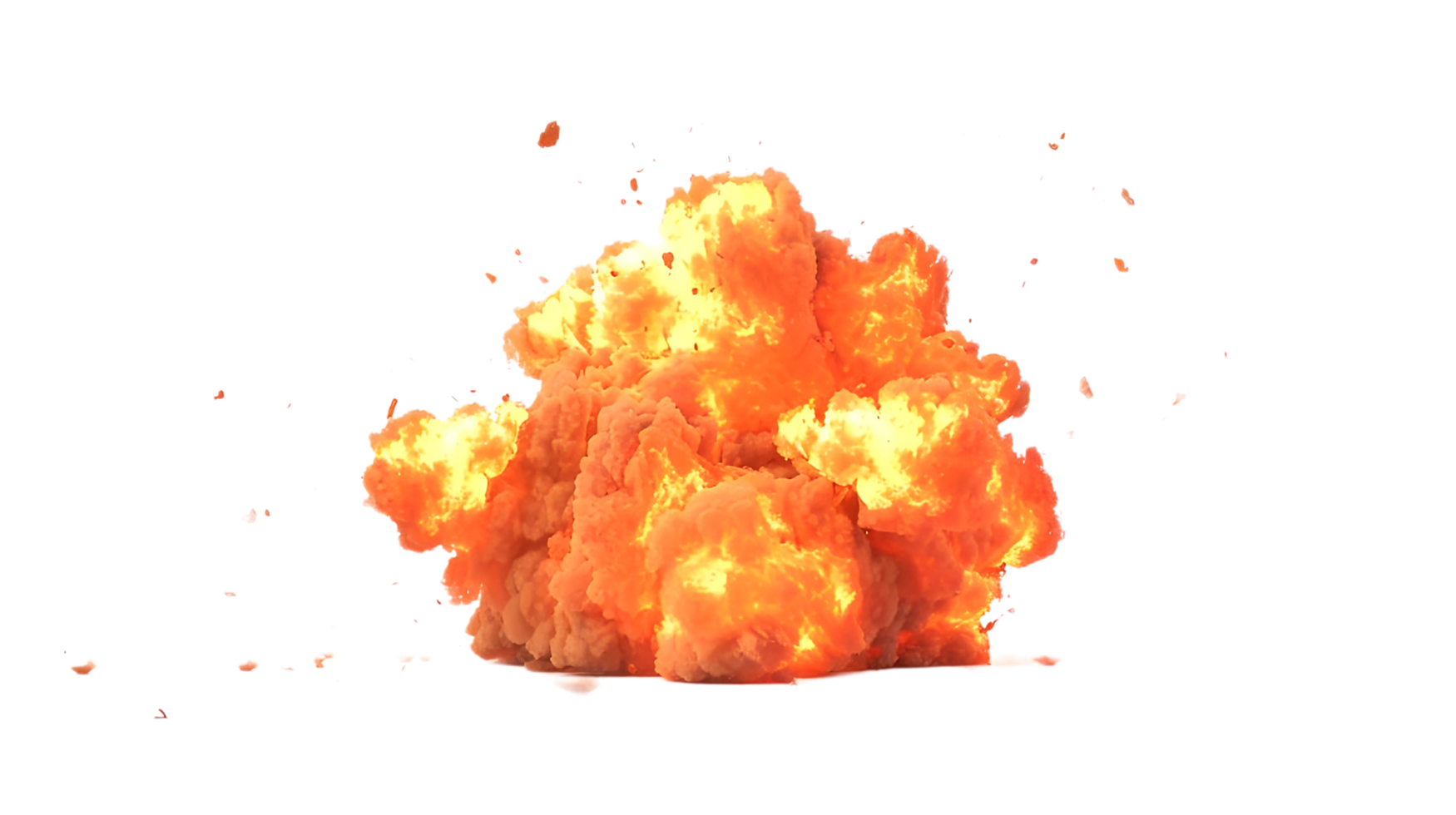 Fiery Explosion with Abstract Background. isolated on transparent background png