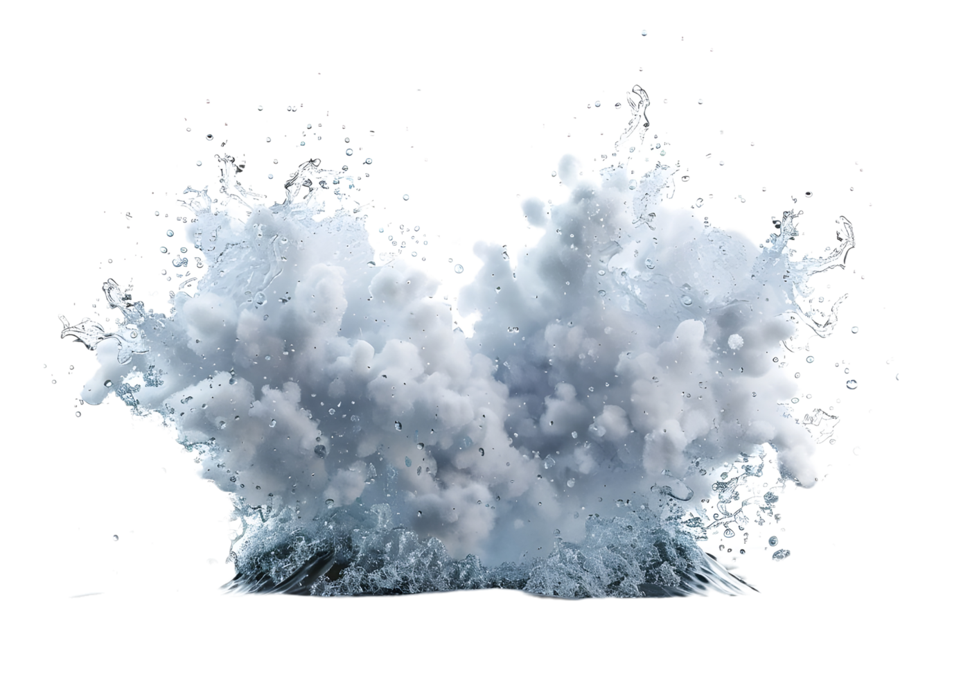 Abstract Water Splash with Glitch Effect. isolated on transparent background png