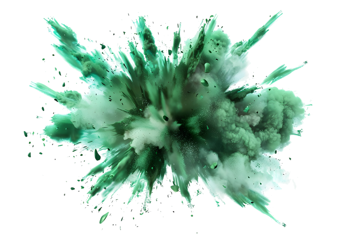 Abstract Green Explosion. isolated on transparent background png