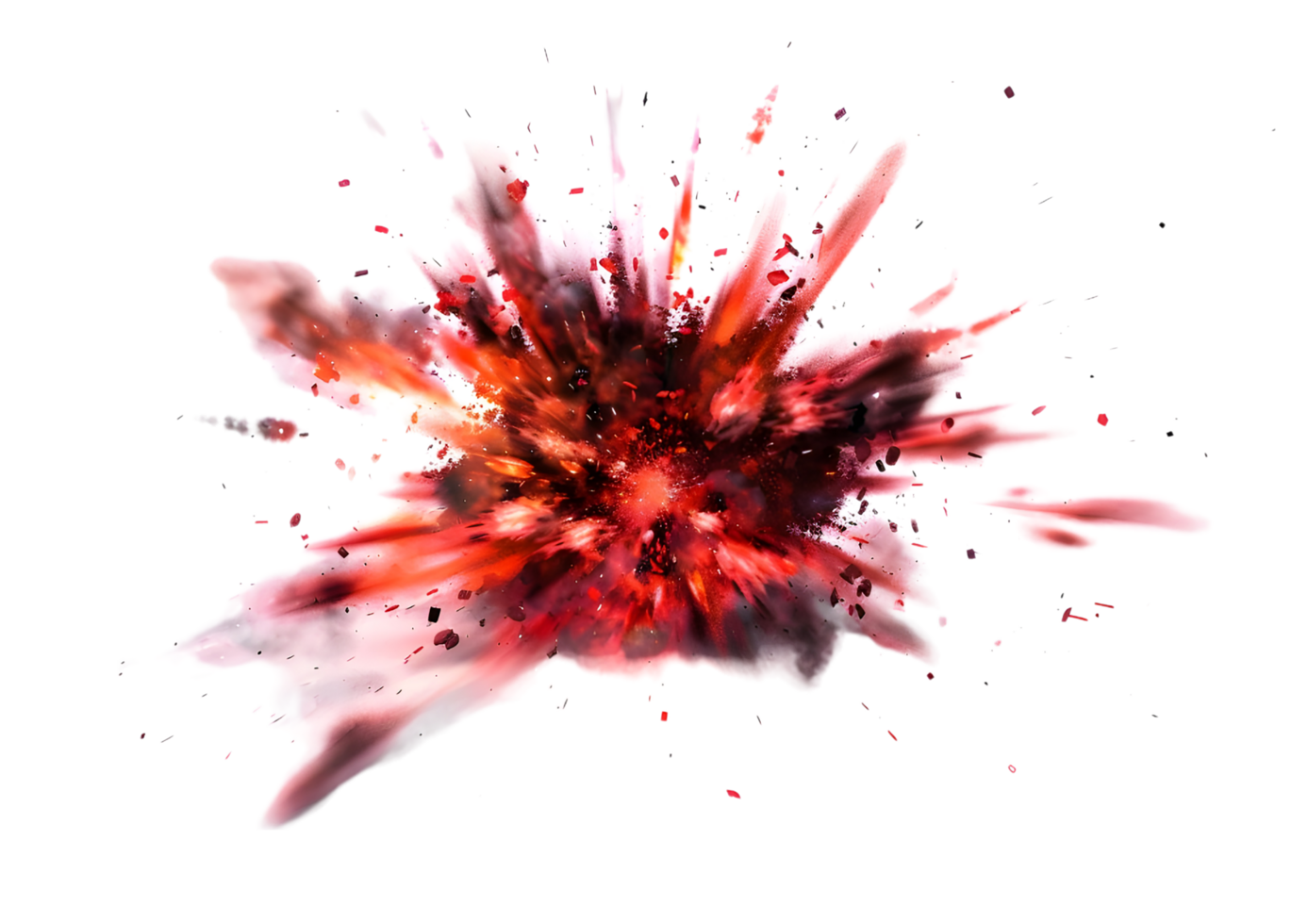 Abstract Red Explosion Graphic. isolated on transparent background png