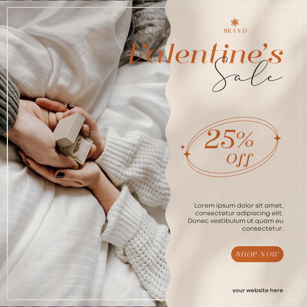 Valentine Sale Discount Offer Minimalist Theme Social Media Post Template Design psd