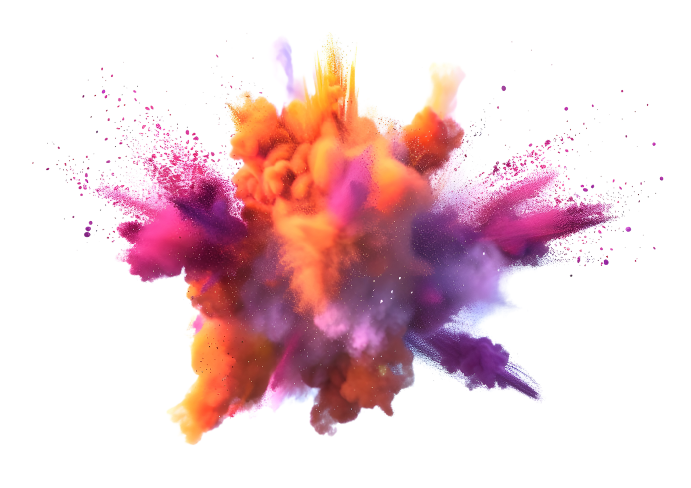 Abstract colorful explosion with lines and dots. isolated on transparent background png