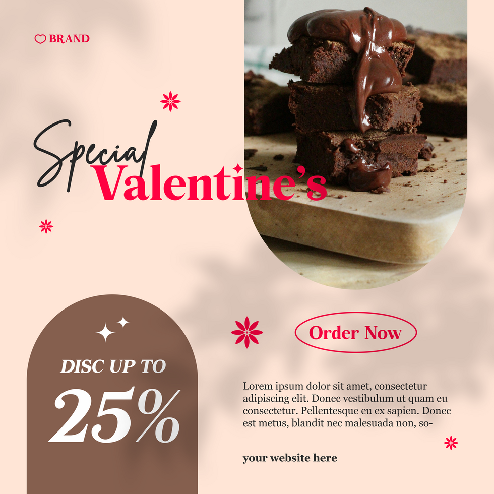 special offer chocolate for valentine day social media template psd