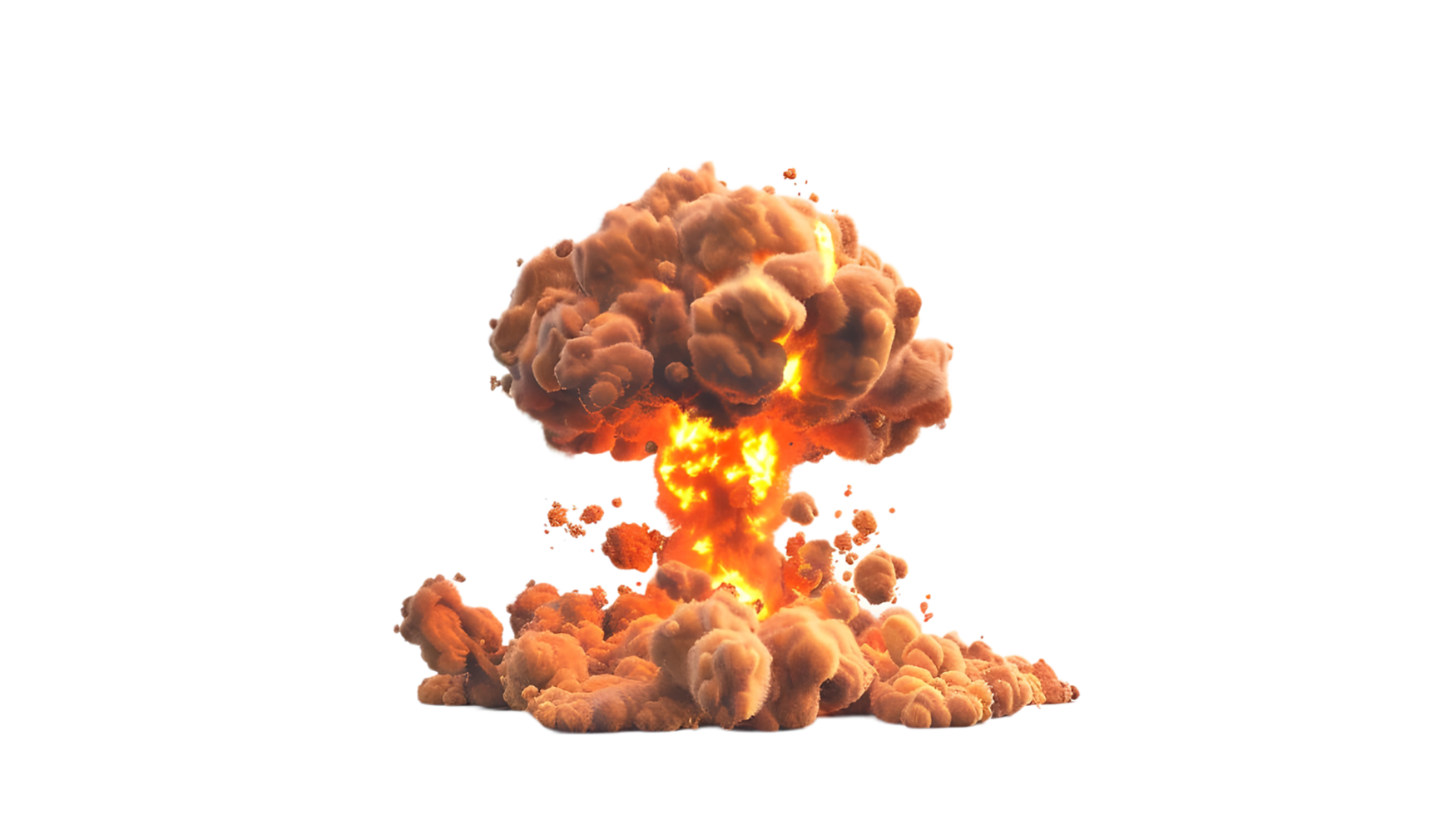 Fiery Explosion with Smoke and Fire. isolated on transparent background png