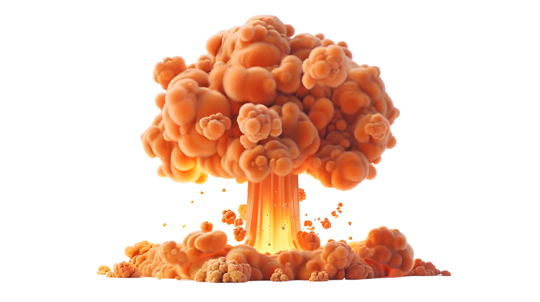 Orange Smoke Explosion. isolated on transparent background png