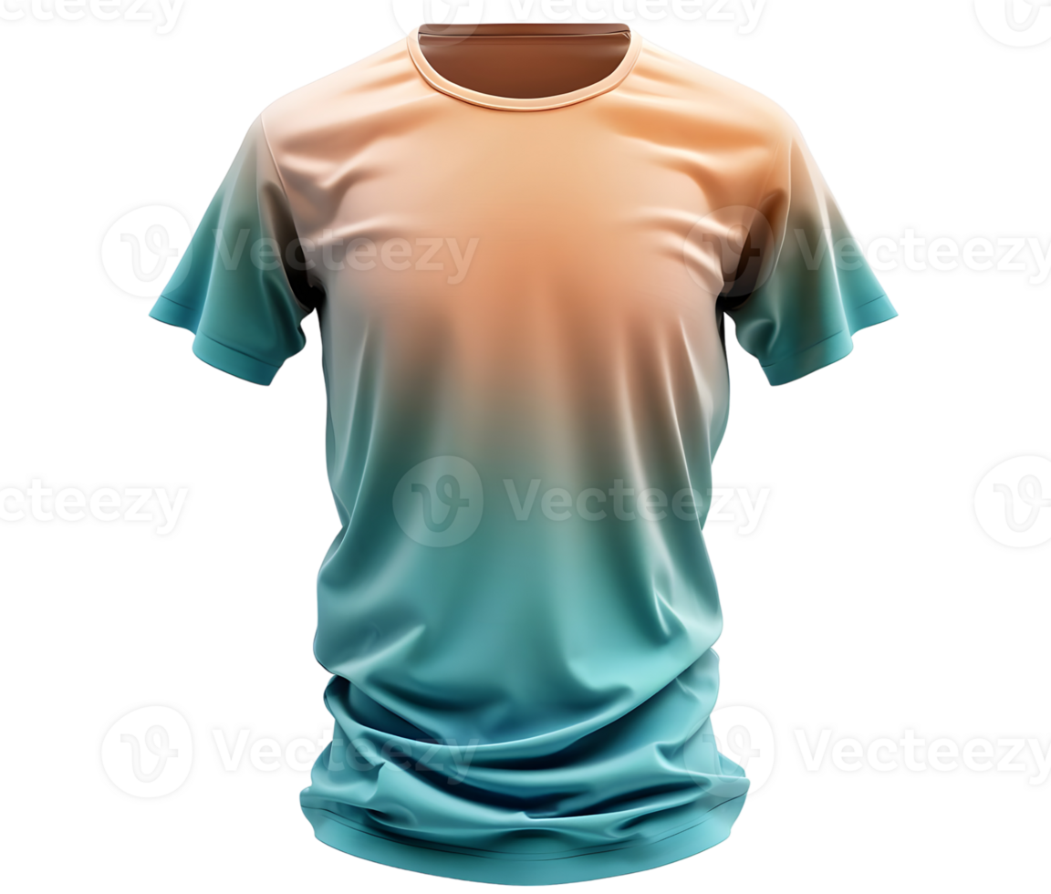 Ombre T-shirt Mockup for Design Inspiration. Isolated on transparent background png