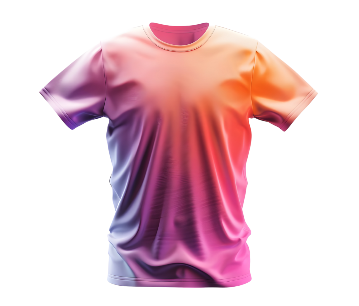 Gradient T-Shirt Mockup. Isolated on transparent background png