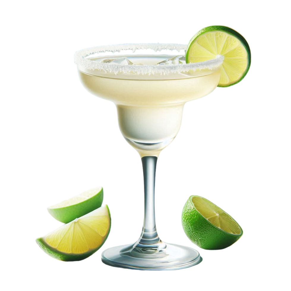 margarita cocktail with lime slices and lime slices png