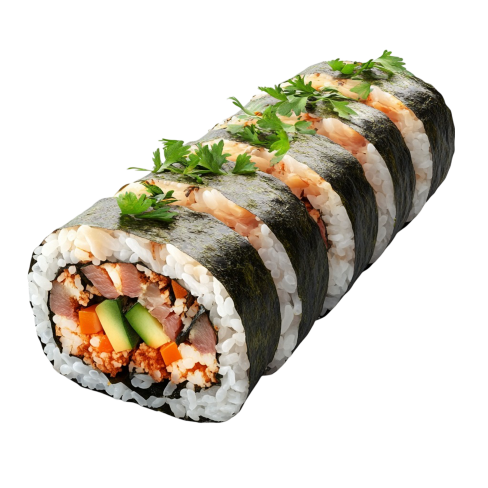 Sushi Roll with Vegetables and Meat png