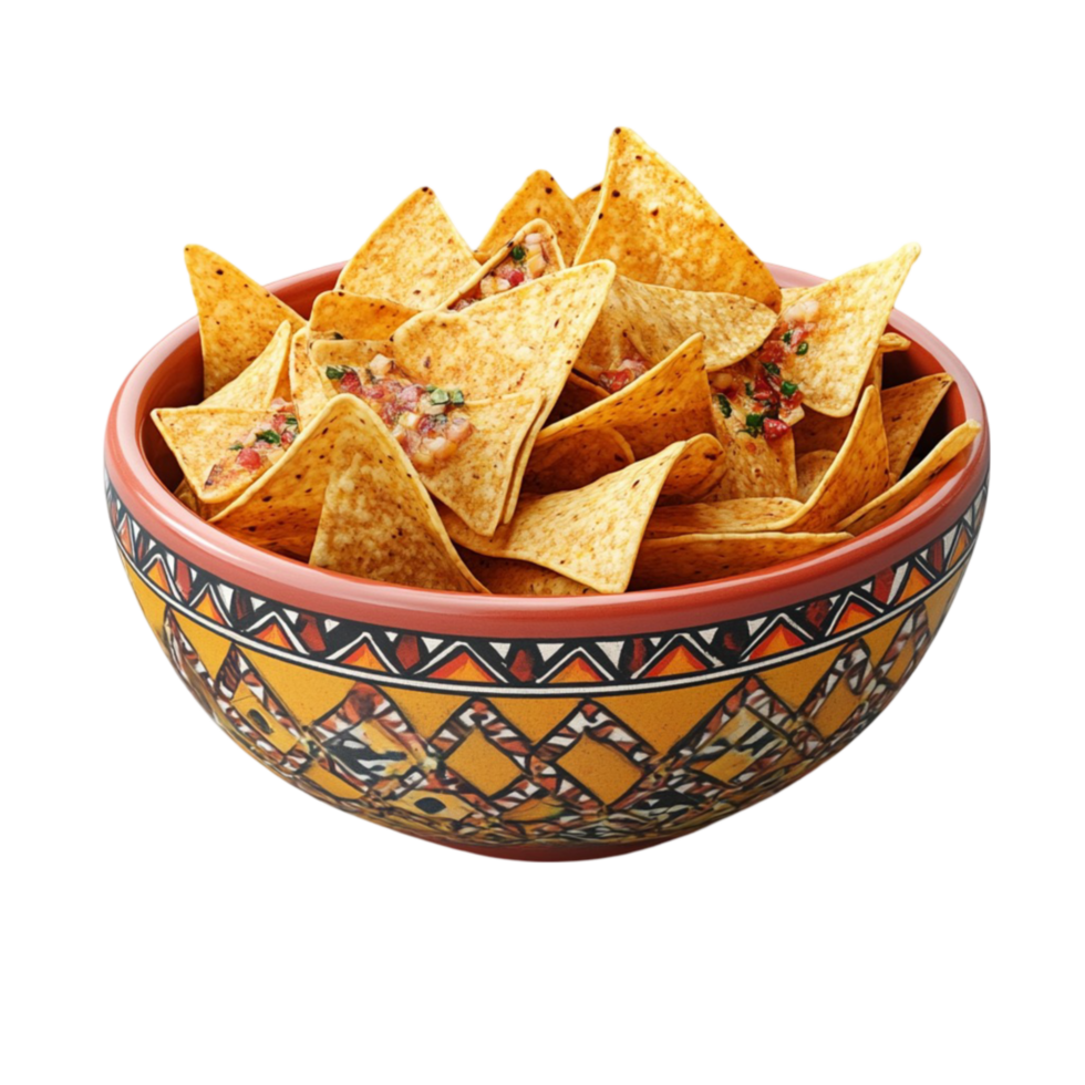 Bowl of Nachos with Salsa png