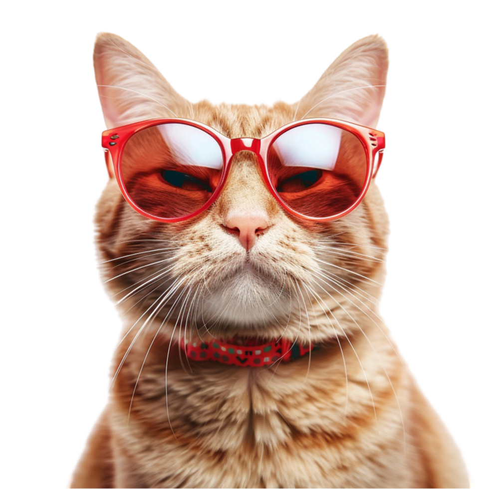 Cat Wearing Red Sunglasses png