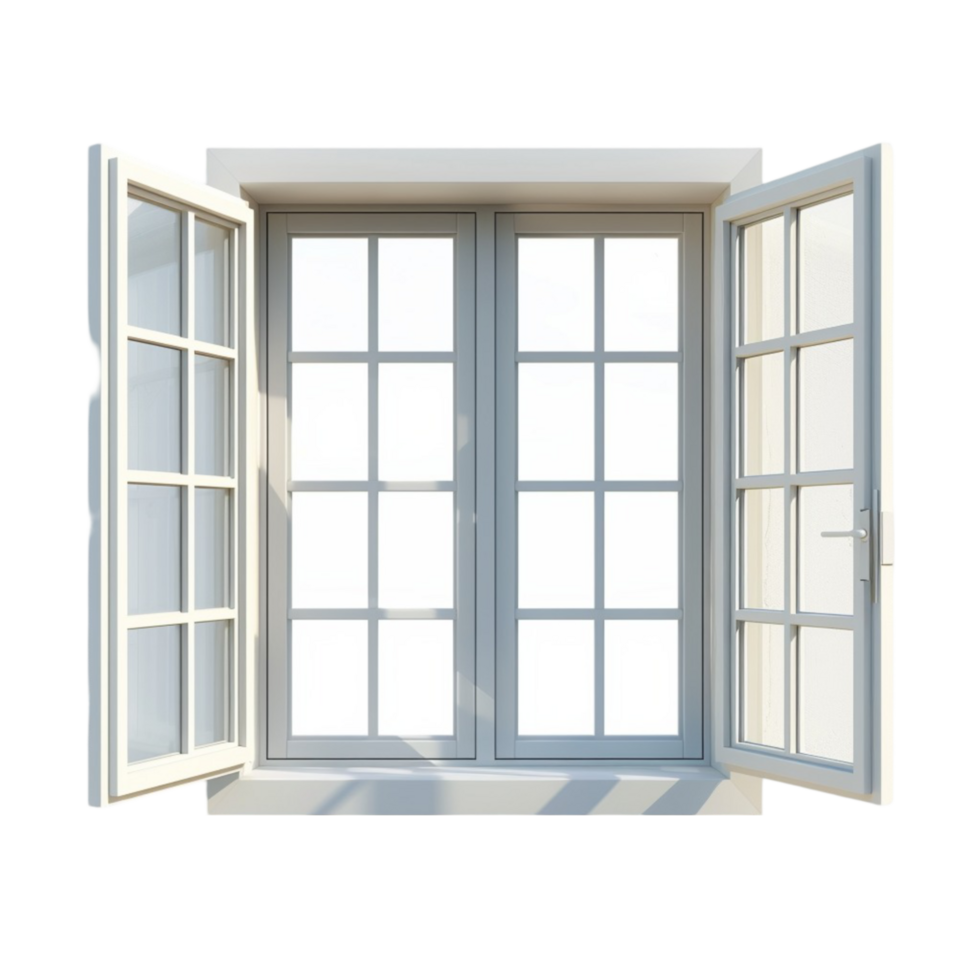 Wooden Window with White Frame png
