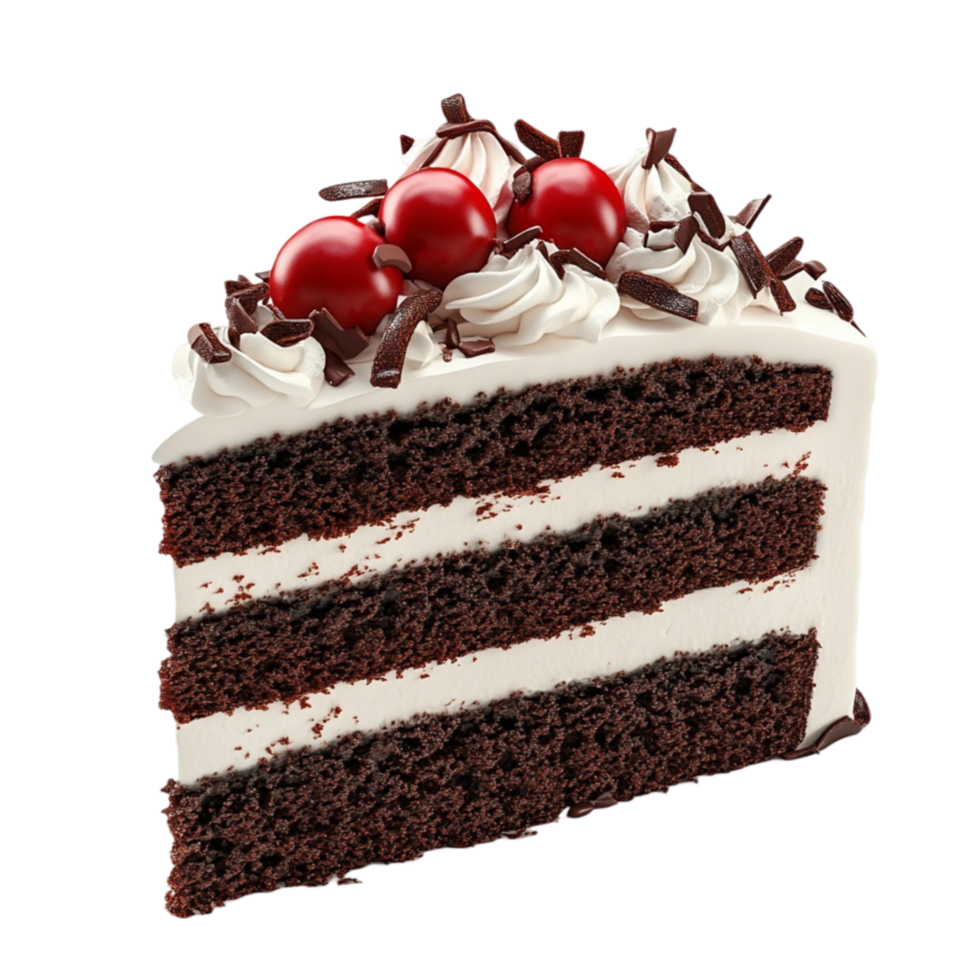 Slice of Cake with Cherry on Top png