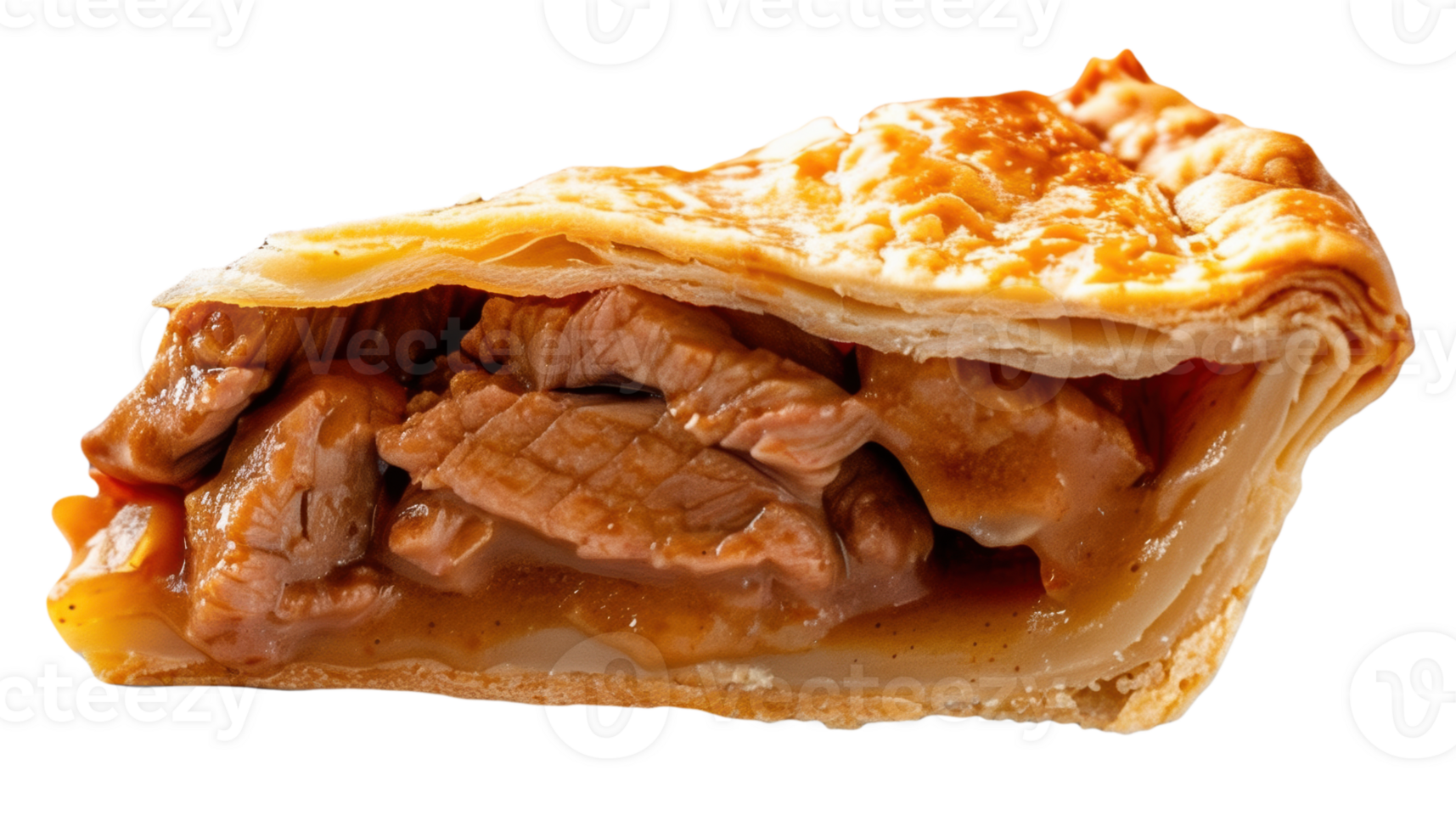 Homemade Beef Pot Pie for Autumn Featuring Rich Meat Filling Isolated on Transparent Background png