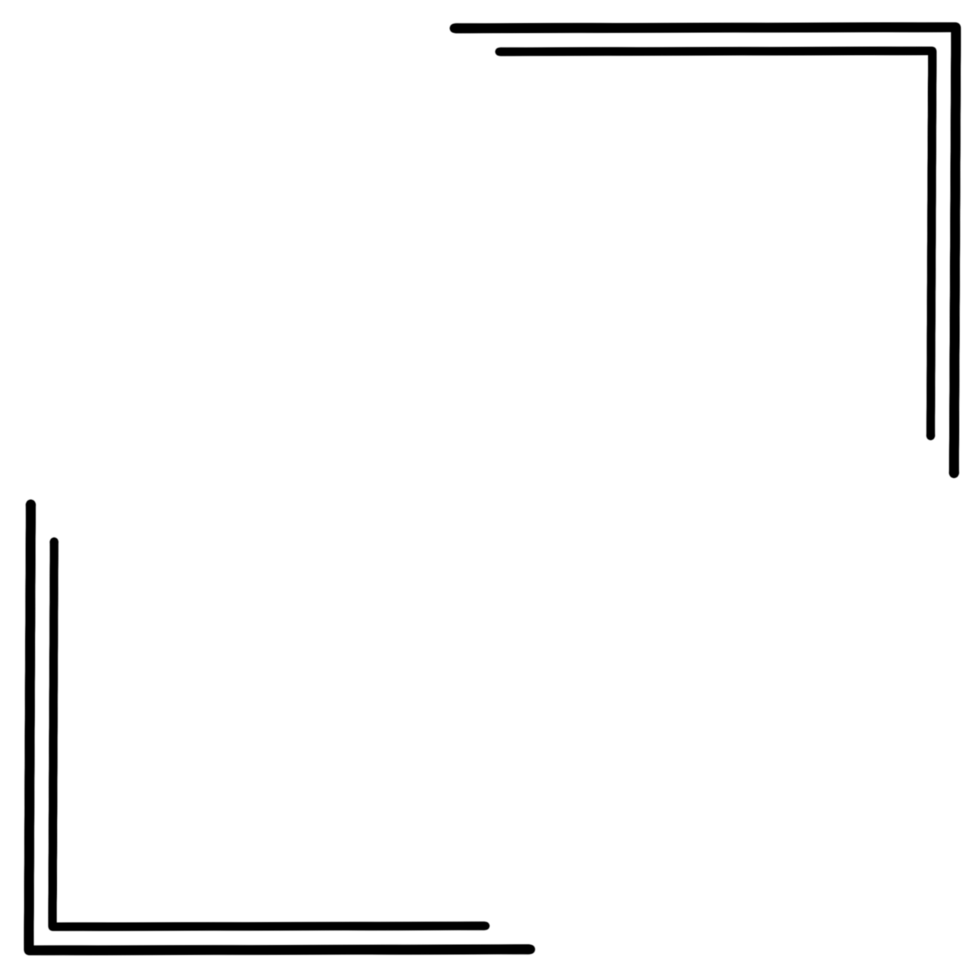 A Black Corner Border Frame on a Transparent Background png