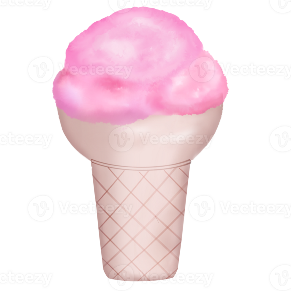 Pink Ice Cream on a Transparent Background png