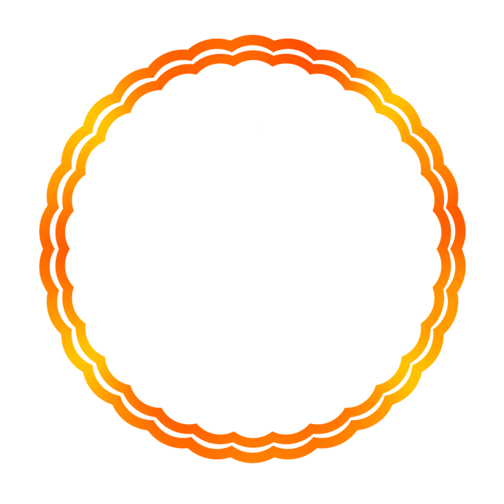 Orange, red and yellow circle frame on transparent background png