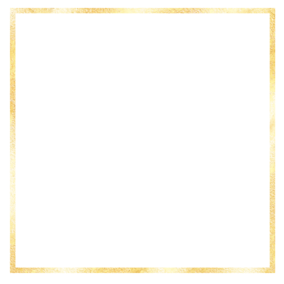 Golden Shimmery Square Frame on a Transparent Background png