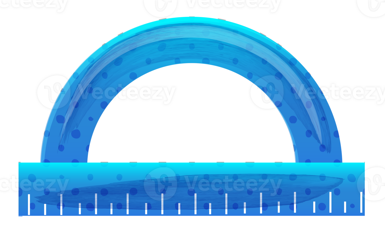 Blue protractor ruler png