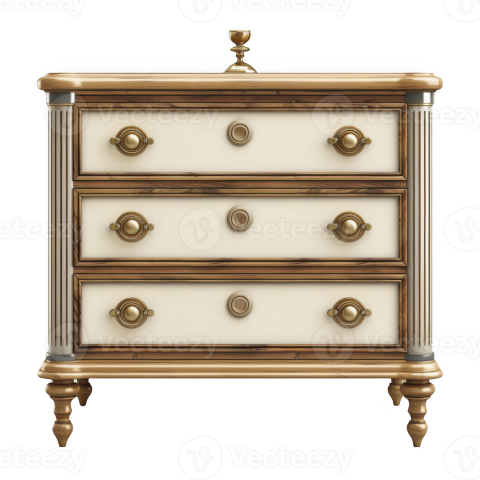Wooden furniture drawer on transparent background png