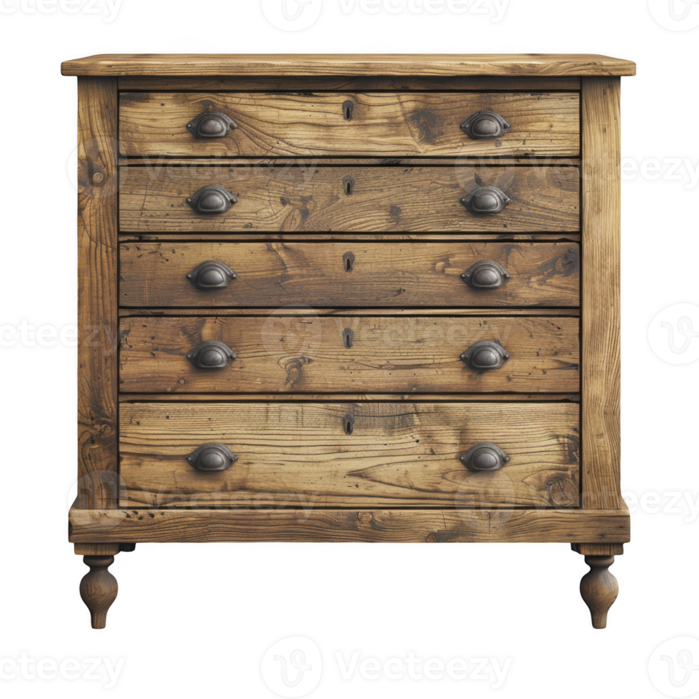 Wooden furniture drawer on transparent background png