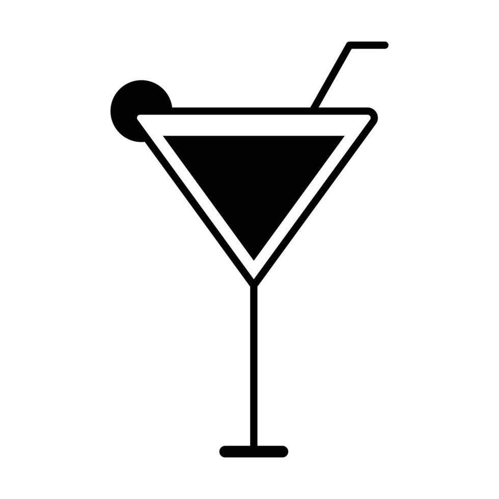 cocktail icon on white background vector