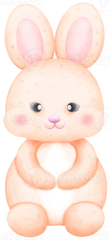 Cute Watercolor Bunny Clipart - Download Bunny Illustration png