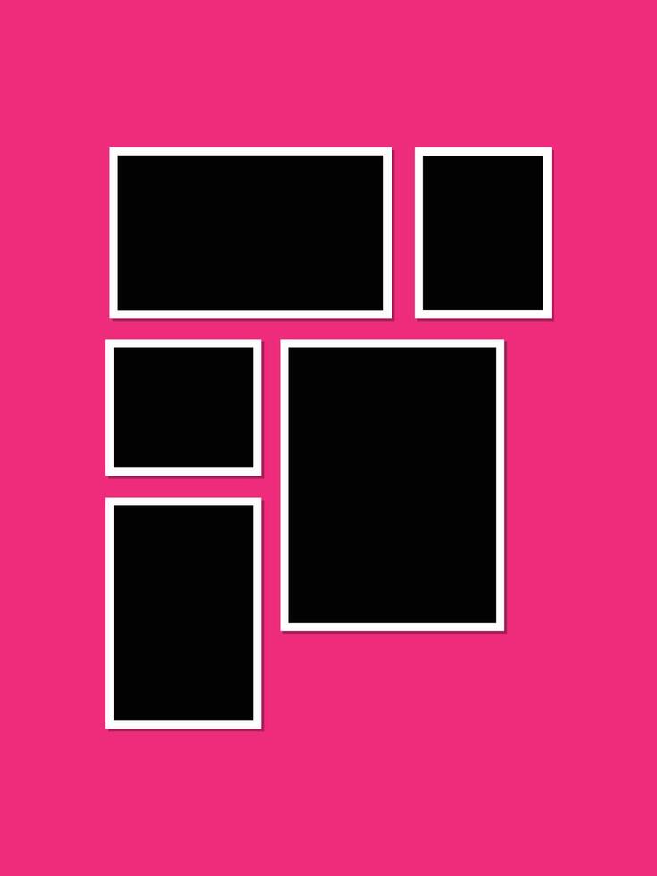 Set of hanging photo frame to make your collages vector