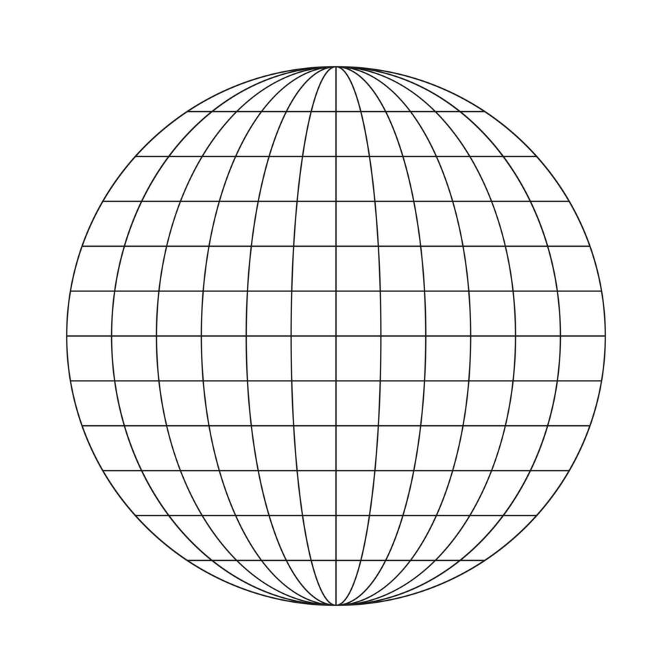 Deflated grid ball icon. Distorted wireframe of Earth planet globe isolated on white background. Climate changing concept. Global ecological catastrophe idea. vector