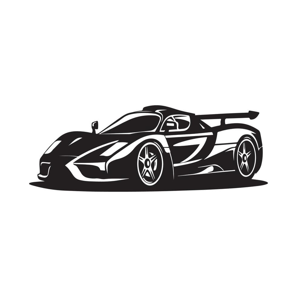 Race Car Symbol Logo Template, StylizedDesign Silhouette. vector