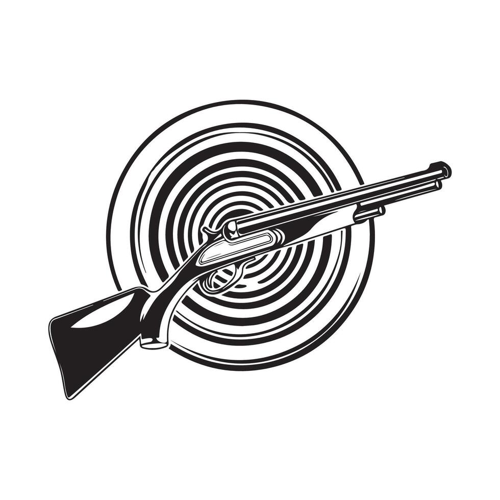 Hunting shotgun Logo. Simple illustration of hunting shotgun design on white background vector