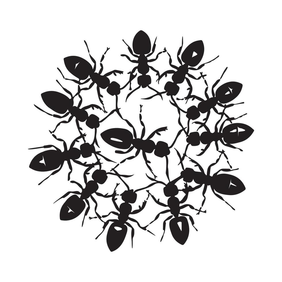 Colony ants on a white background insect pests design Image vector